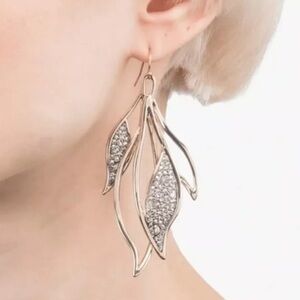 Large ALEXIS BITTAR Crystal
Encrusted Earrings, Abstract, Signed.